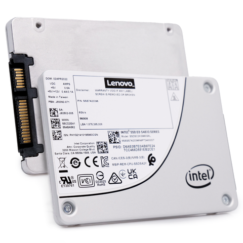 Intel/Lenovo S4610 SSDSC2KG960G8L1 960GB 3 DWPD SATA 6Gb/s 3D NAND TLC 2.5in Solid State Drive