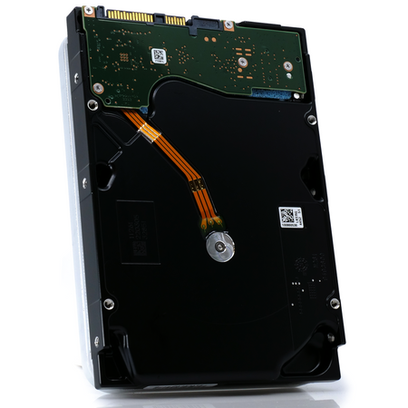 Seagate Exos X18 ST10000NM013G 10TB 7.2K RPM SAS 12Gb/s 512e FastFormat 3.5in Hard Drive back angle.