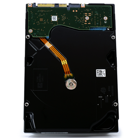 Seagate Exos X18 ST10000NM013G 10TB 7.2K RPM SAS 12Gb/s 512e FastFormat 3.5in Hard Drive back flat.