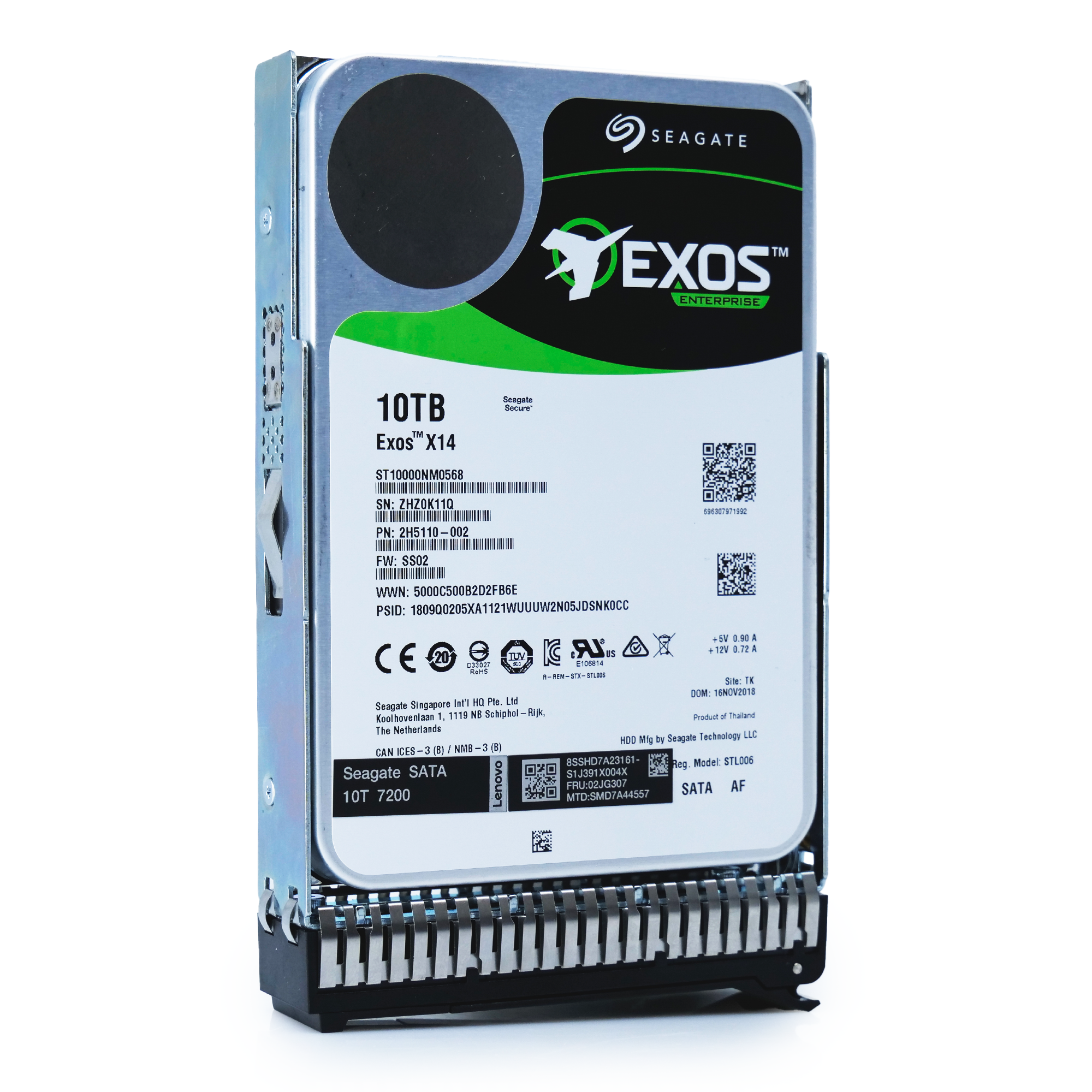 Seagate/Lenovo Exos X14 ST10000NM0568 10TB 7.2K RPM SATA 6Gb/s 512e/4Kn 3.5in Hard Drive