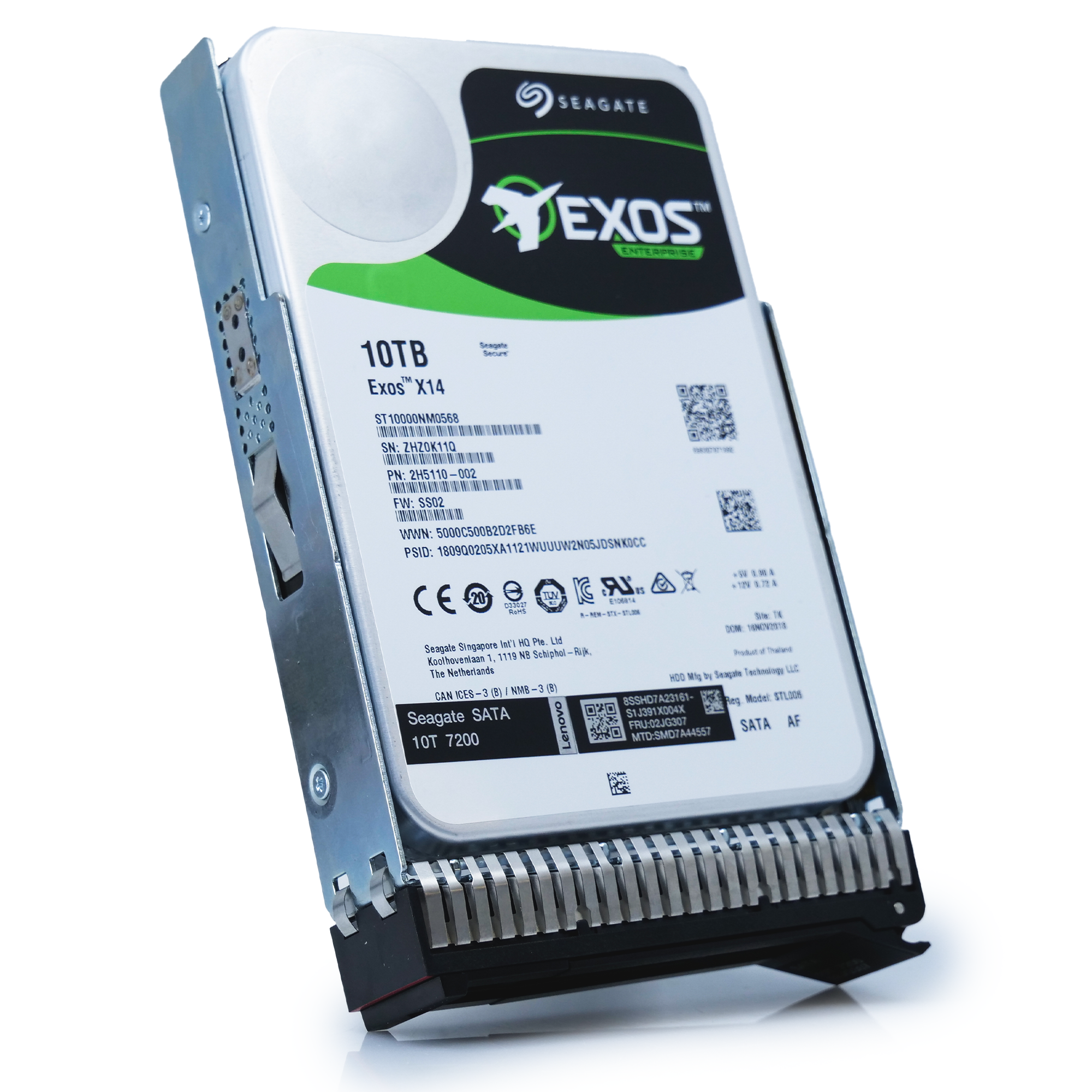 Seagate/Lenovo Exos X14 ST10000NM0568 10TB 7.2K RPM SATA 6Gb/s 512e/4Kn 3.5in Refurbished HDD