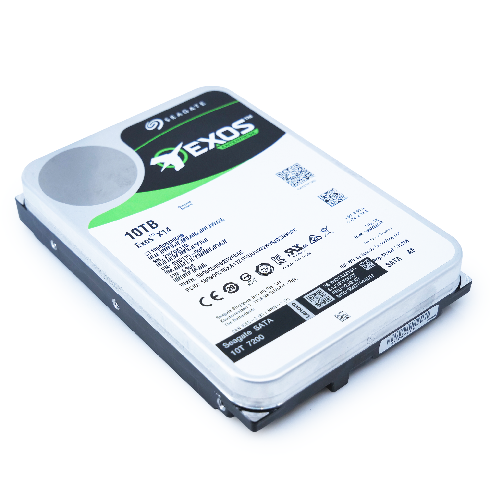 Seagate/Lenovo Exos X14 ST10000NM0568 10TB 7.2K RPM SATA 6Gb/s 512e/4Kn SED 3.5in Hard Drive