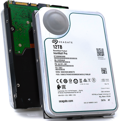 Seagate IronWolf Pro ST12000NE0008 12TB 7.2K RPM SATA 6Gb/s 512e 3.5in Refurbished HDD