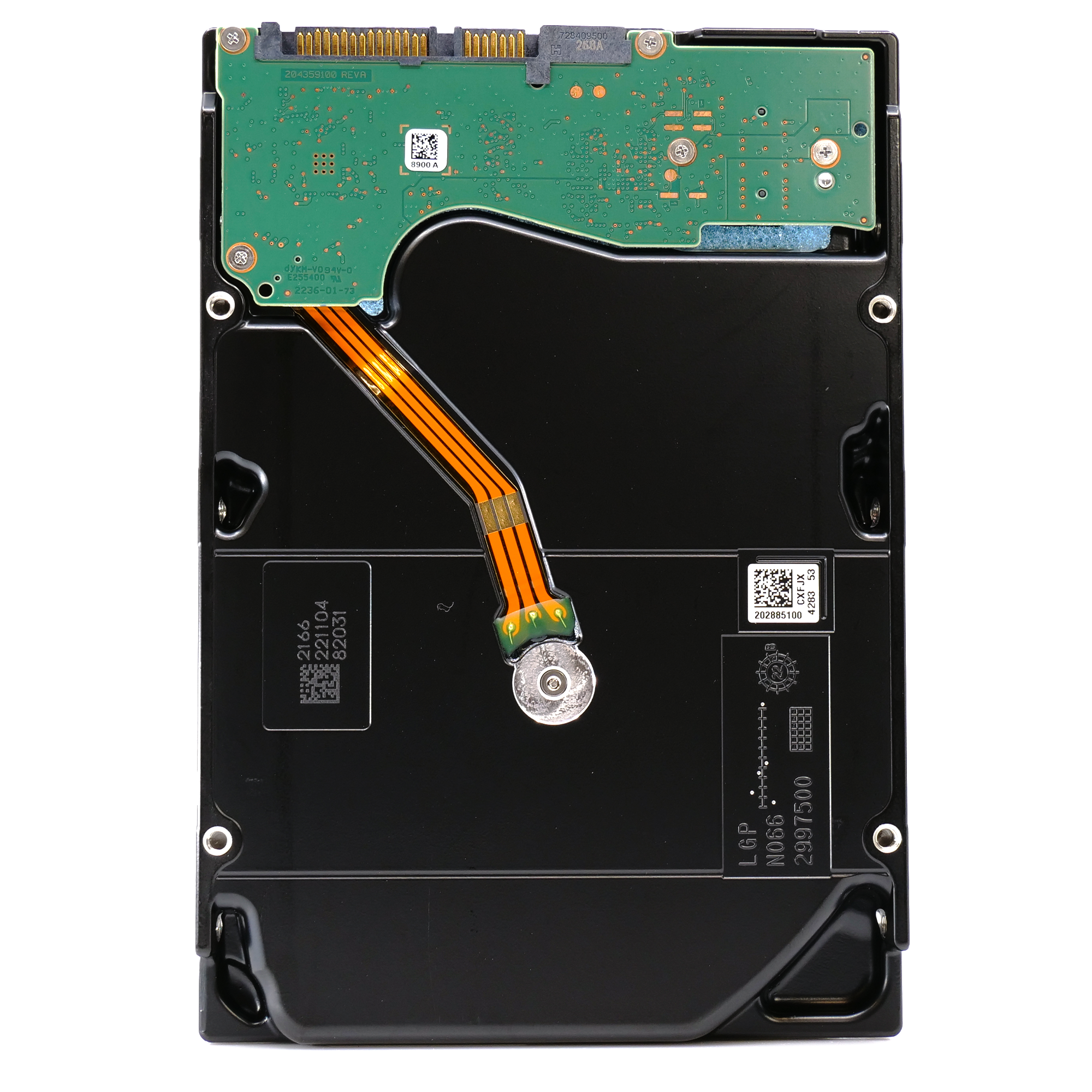 Seagate Exos X22 ST12000NM000E 12TB 7.2K RPM SATA 6Gb/s 512e 3.5in Recertified Hard Drive back shot