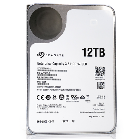 Seagate Enterprise Capacity v7 ST12000NM0127 12TB 7.2K RPM SATA 6Gb/s 512e SED 3.5in Refurbished HDD