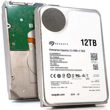 Seagate Enterprise Capacity v7 ST12000NM0127 12TB 7.2K RPM SATA 6Gb/s 512e SED 3.5in Refurbished HDD