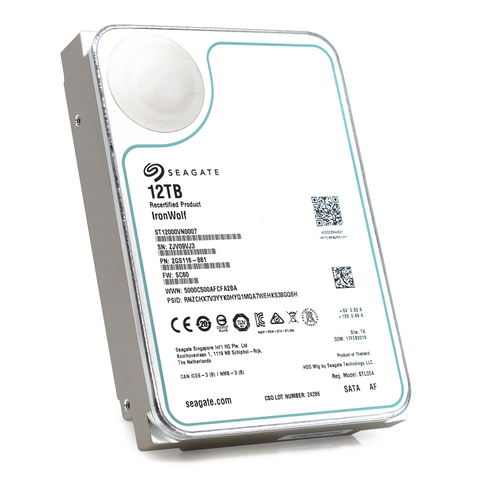 Seagate IronWolf ST12000VN0007 12TB 7.2K RPM SATA 6Gb/s 256MB 3.5" NAS Manufacturer Recertified HDD