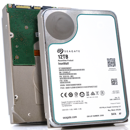 Seagate IronWolf ST12000VN0007 12TB 7.2K RPM SATA 6Gb/s 256MB 3.5" NAS Manufacturer Recertified HDD main