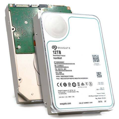Seagate IronWolf ST12000VN0007 12TB 7.2K RPM SATA 6Gb/s 256MB 3.5" NAS Manufacturer Recertified HDD