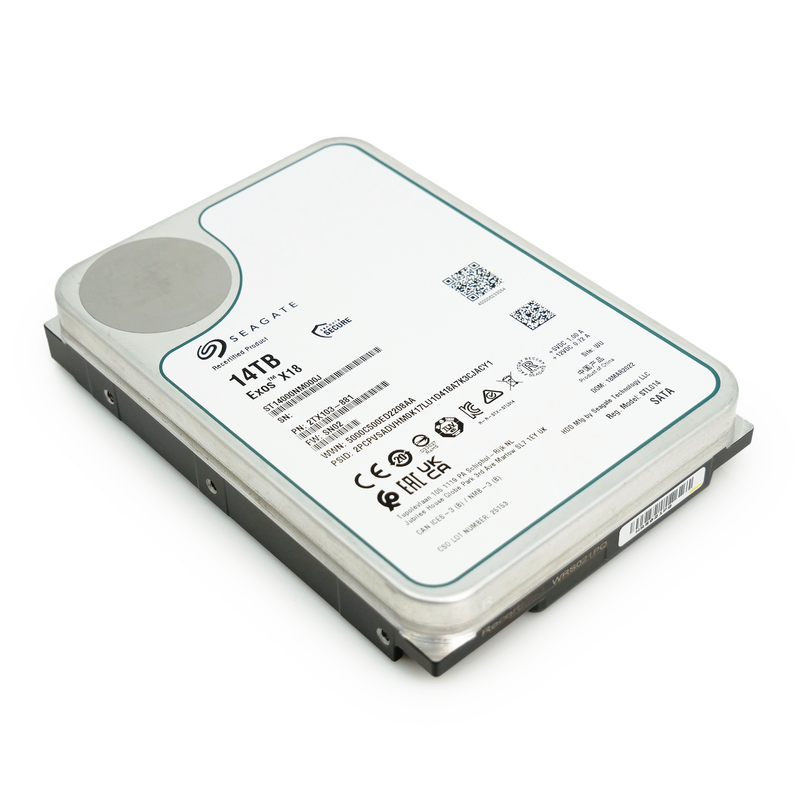 Seagate Exos X18 ST14000NM000J 14TB 7.2K RPM SATA 6Gb/s 3.5in Recertified Hard Drive