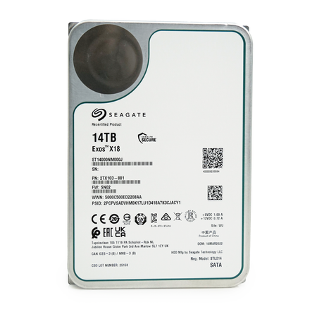 Seagate Exos X18 ST14000NM000J 14TB 7.2K RPM SATA 6Gb/s 3.5in Refurbished HDD