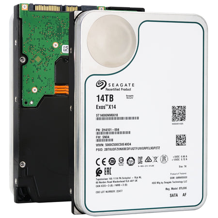 Seagate Exos X14 ST14000NM0018 14TB 7.2K RPM SATA 6Gb/s 512e/4Kn 256MB 3.5" FastFormat HDD