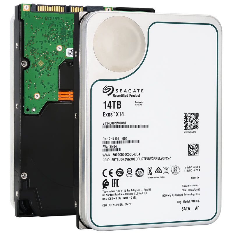 Seagate Exos X14 ST14000NM0018 14TB 7.2K RPM SATA 6Gb/s 512e/4Kn 256MB 3.5" FastFormat HDD