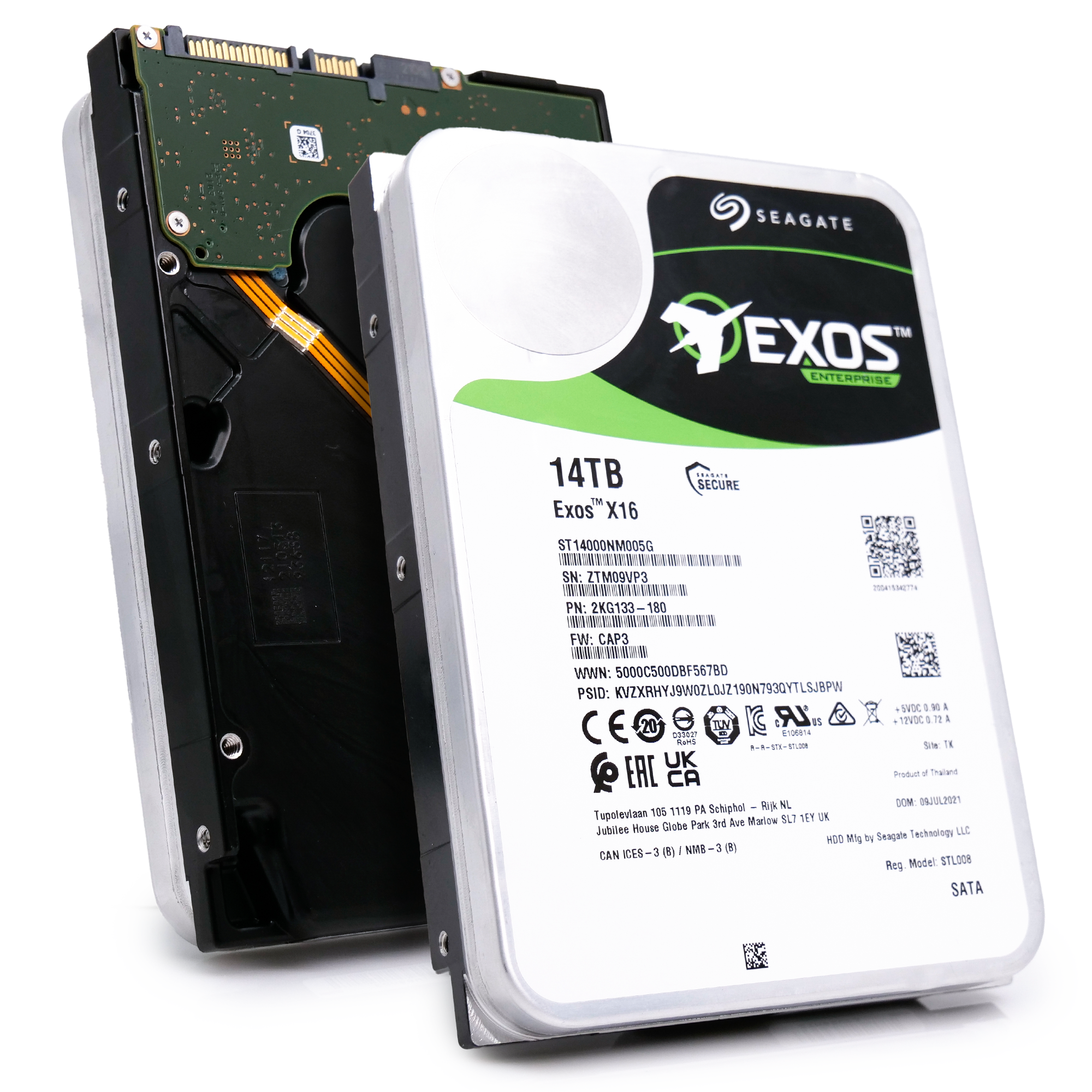 Seagate Exos X16 ST14000NM005G 14TB 7.2K RPM SATA 6Gb/s 512e CMR 3.5in Refurbished HDD