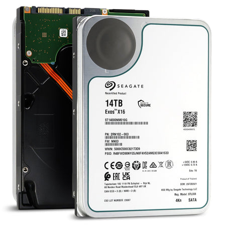 Seagate Exos X16 ST14000NM010G 14TB 7.2K RPM SATA 6Gb/s 512e 3.5in Refurbished HDD