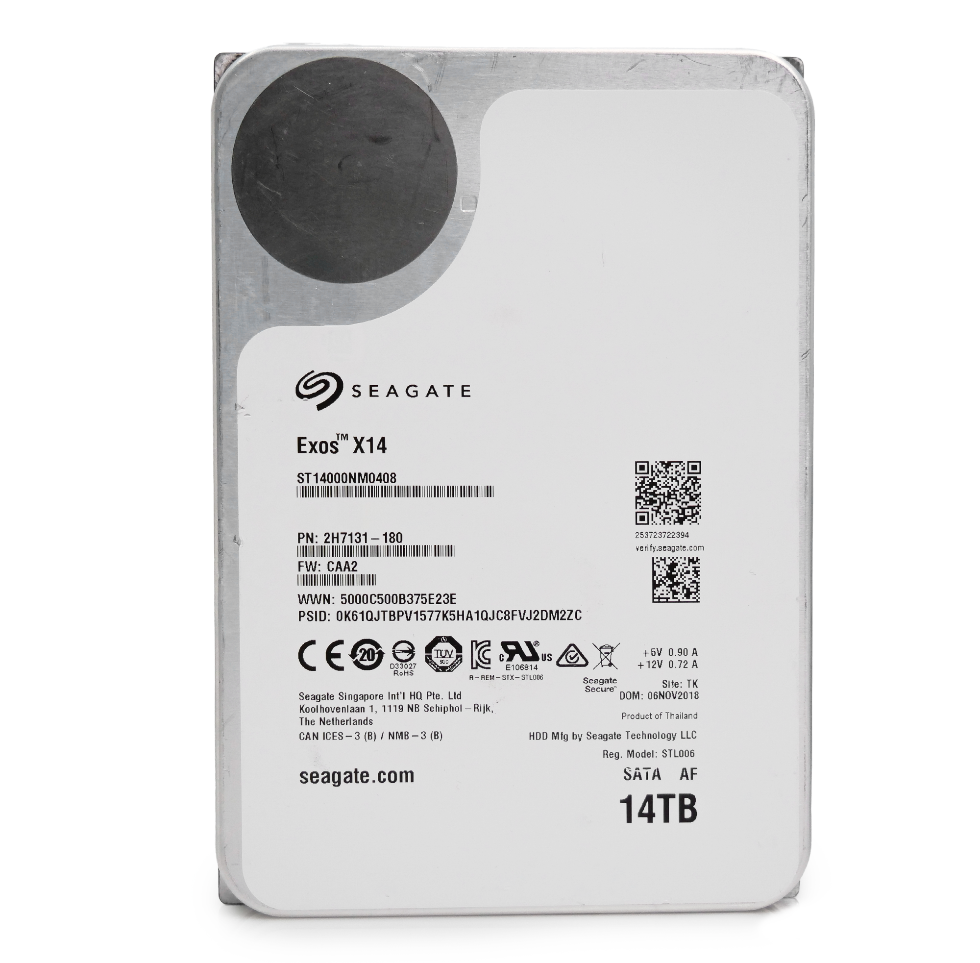 Seagate Exos X14 ST14000NM0408 14TB 7.2K RPM SATA 6Gb/s 512e 3.5in Refurbished HDD