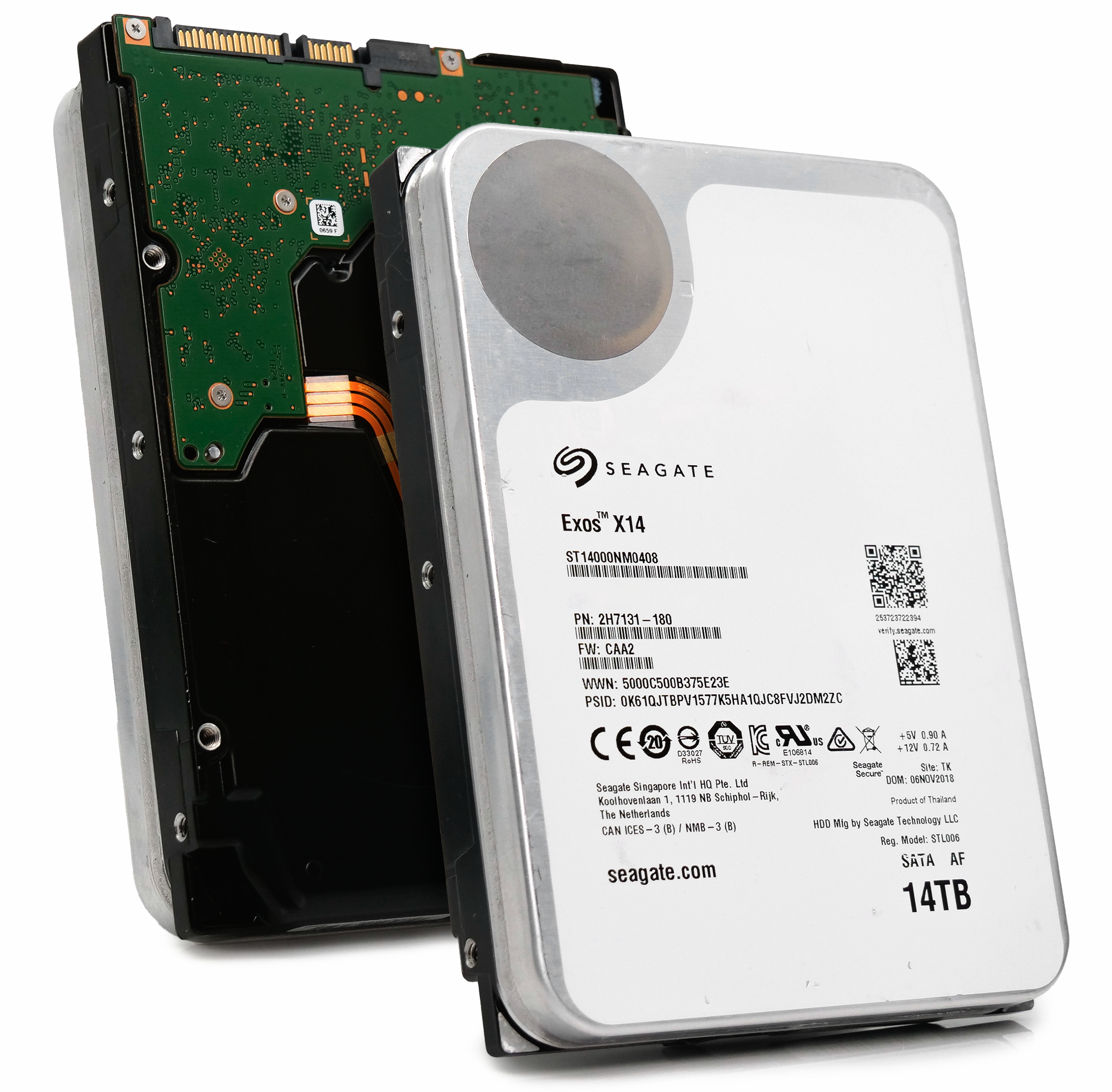 Seagate Exos X14 ST14000NM0408 14TB 7.2K RPM SATA 6Gb/s 512e 3.5in Recertified Hard Drive