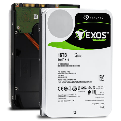 Seagate Exos X16 ST16000NM002G 16TB 7.2K RPM SAS 12Gb/s 512e/4Kn 3.5in Refurbished HDD