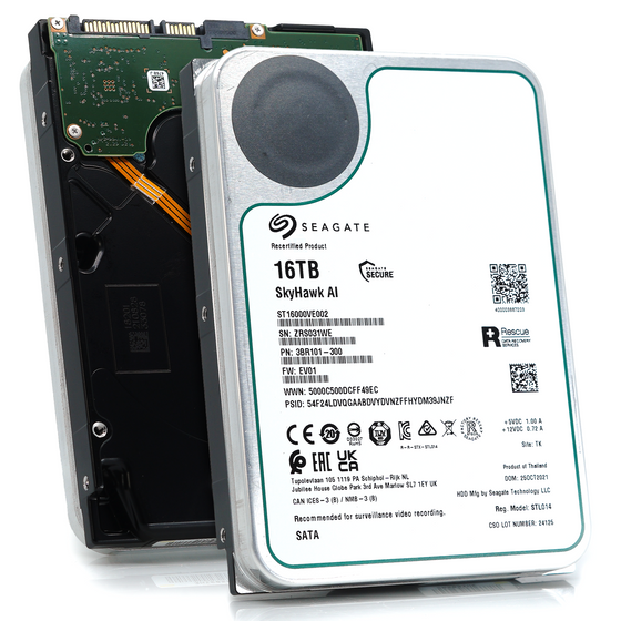 Seagate SkyHawk AI ST16000VE002 16TB 7.2K RPM SATA 6Gb/s 3.5in Recertified Hard Drive