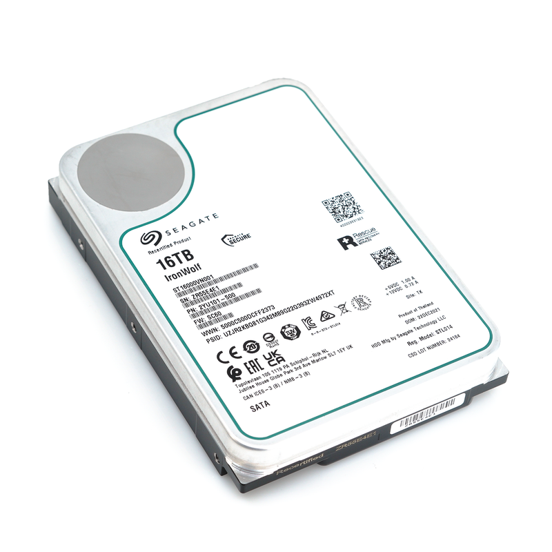 Seagate IronWolf ST16000VN001 16TB 7.2K RPM SATA 6Gb/s 256MB 3.5" NAS Manufacturer Recertified HDD