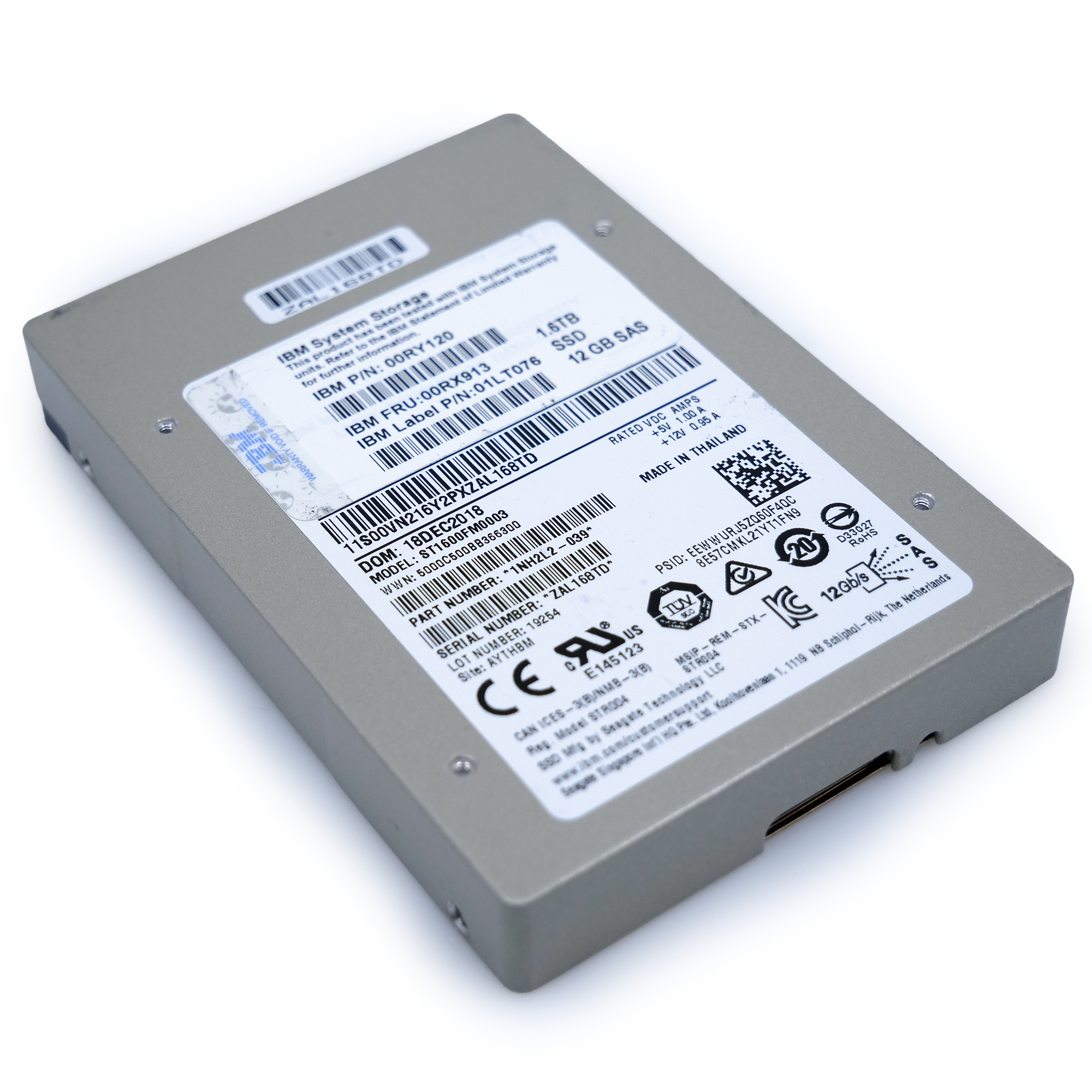 Seagate/IBM 1200.2 ST1600FM0003 1.6TB 10 DWPD SAS 12Gb/s eMLC 2.5in Refurbished Enterprise SSD