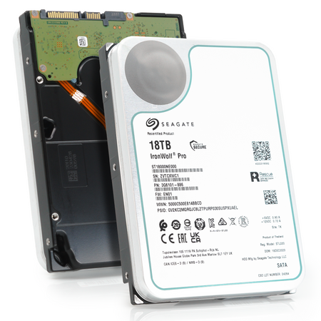 Seagate IronWolf Pro ST18000NE000 18TB 7.2K RPM SATA 6Gb/s 512e 3.5in Recertified Hard Drive