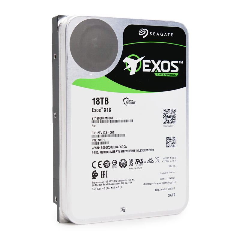 Seagate Exos X18 ST18000NM000J 18TB 7.2K RPM SATA 6Gb/s 512e/4Kn 256MB 3.5" FastFormat HDD