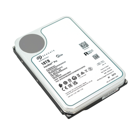 Seagate IronWolf Pro ST18000NT001 18TB 7.2K RPM SATA 6Gb/s NAS 3.5in Recertified Hard Drive - Flat View