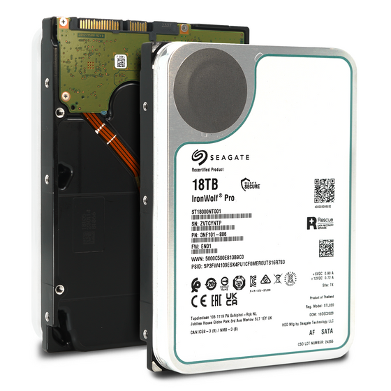 Seagate IronWolf Pro ST18000NT001 18TB 7.2K RPM SATA 6Gb/s NAS 3.5in Recertified Hard Drive