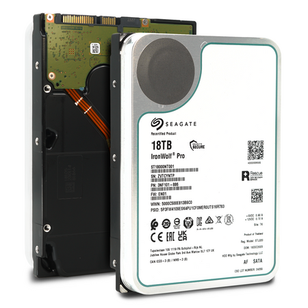 Seagate IronWolf Pro ST18000NT001 18TB 7.2K RPM SATA 6Gb/s NAS 3.5in Recertified Hard Drive