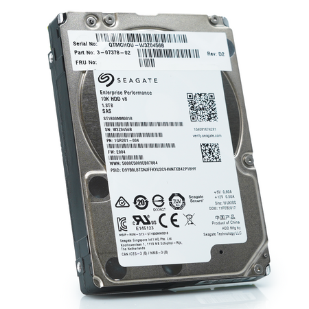 Seagate Enterprise Performance ST1800MM0018 1.8TB 10K RPM SAS 12Gb/s 512e 128MB 2.5" Hard Drive - Front Angle View 2