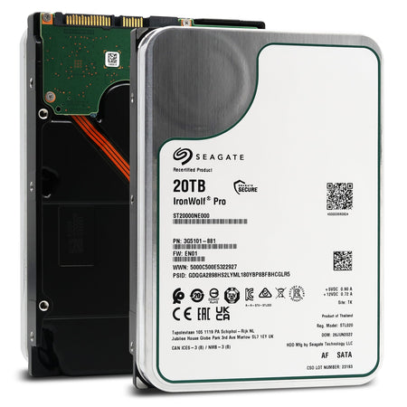 Seagate IronWolf Pro ST20000NE000 20TB 7.2K RPM SATA 6Gb/s 512e 3.5in Refurbished HDD