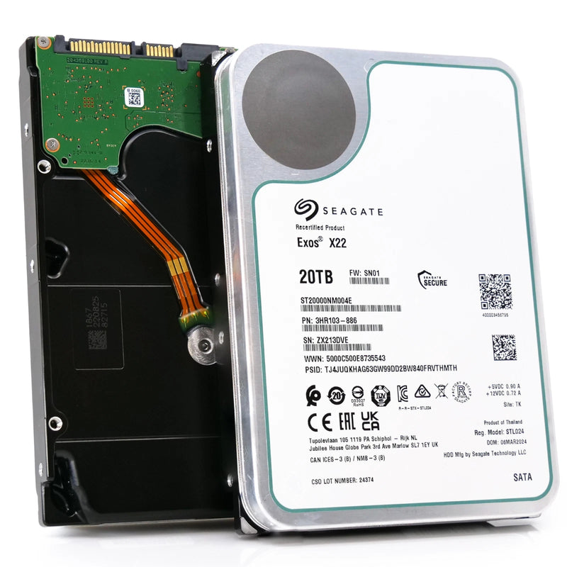 Seagate Exos X22 ST20000NM004E 20TB 7.2K RPM SATA 6Gb/s 512e 3.5in Refurbished HDD