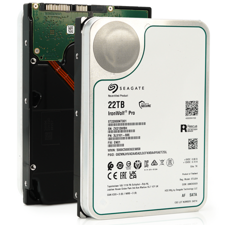 Seagate Ironwolf Pro ST22000NT001 22TB 7.2K RPM SATA 6Gb/s 512e NAS 3.5in Refurbished Hard Disk Drive (HDD)