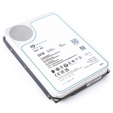 Seagate Exos X22 ST22000NM001E 22TB 7.2K RPM SATA 6Gb/s 512e 3.5in Recertified Hard Drive flat
