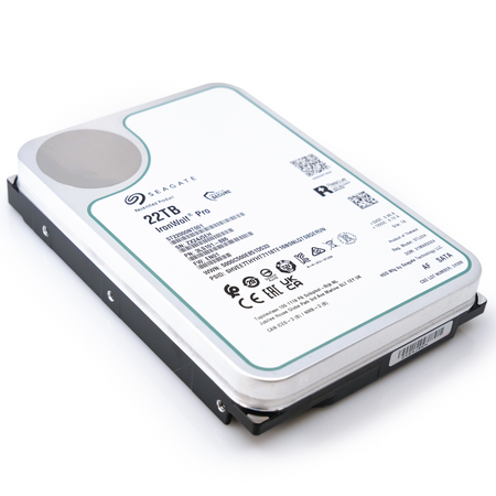 Seagate Ironwolf Pro ST22000NT001 22TB 7.2K RPM SATA 6Gb/s 512e NAS 3.5in Recertified Hard Drive flat down