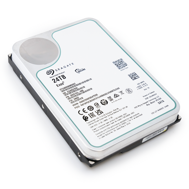 Seagate Exos ST24000NM000C 24TB 7.2K RPM SATA 6Gb/s 512n 3.5in Recertified Hard Drive flat.