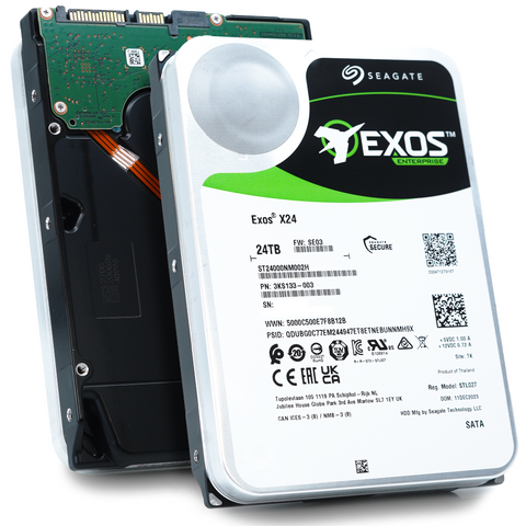 Seagate Exos X24 ST24000NM002H 24TB 7.2K RPM SATA 6Gb/s 512e FastFormat 3.5in Hard Drive