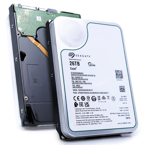 Seagate Exos ST26000NM000C 26TB 7.2K RPM SATA 6Gb/s 512e CMR 3.5in Hard Drive