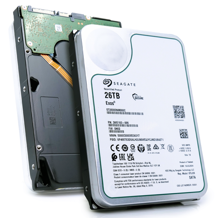 Seagate Exos ST26000NM000C 26TB 7.2K RPM SATA 6Gb/s 512e CMR 3.5in Recertified Hard Drive