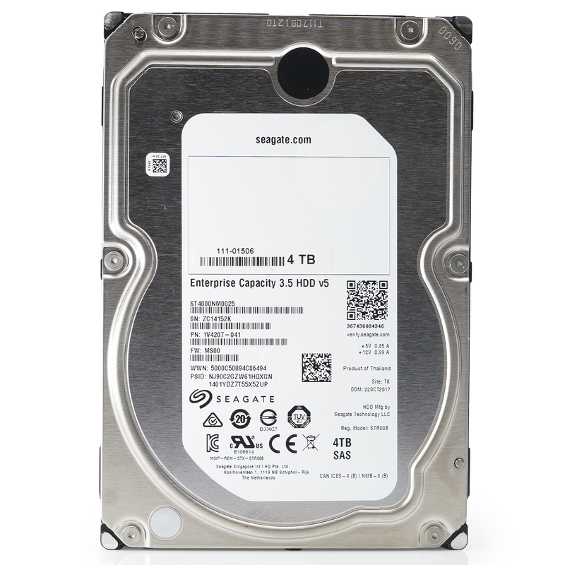 Seagate Exos 7E8 ST4000NM0025 4TB 7.2K RPM SAS 12Gb/s 512n 128MB 3.5" Hard Drive - Front View