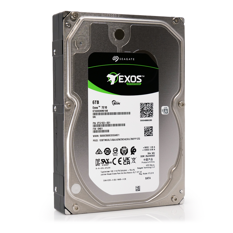 Seagate Exos ST6000NM019B 6TB 7200K RPM SATA 6Gb/s 3.5in Recertified Hard Drive
