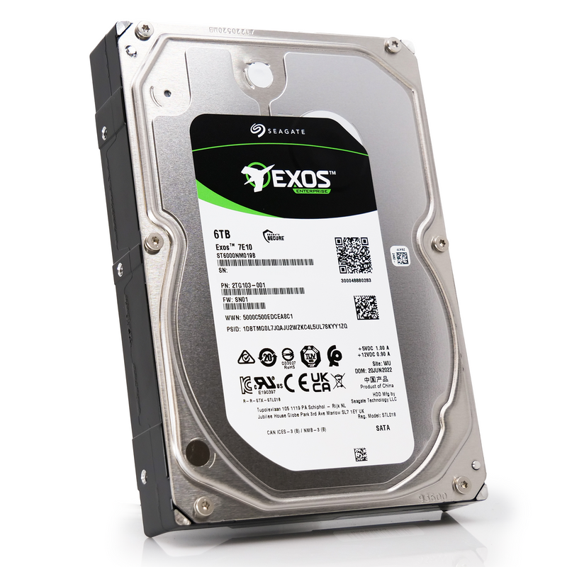Seagate Exos ST6000NM019B 6TB 7200K RPM SATA 6Gb/s 3.5in Recertified Hard Drive