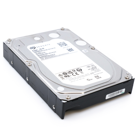 Seagate Exos 7E10 ST8000NM017B 8TB 7.2K RPM SATA 6Gb/s 512e 3.5in Hard Drive - Flat Angle View
