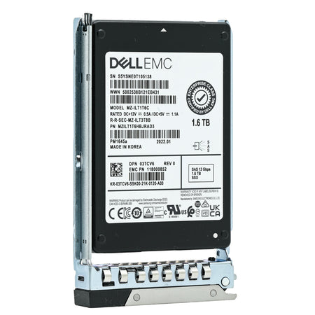 Dell G14 3TCV6 MZILT1T6HBJRAD3 1.6TB SAS 12Gb/s 3DWPD Mixed Use 2.5in Solid State Drive