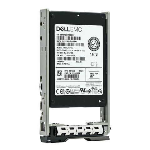 Dell G13 3TCV6 MZILT1T6HBJRAD3 1.6TB SAS 12Gb/s 3DWPD Mixed Use 2.5in Solid State Drive