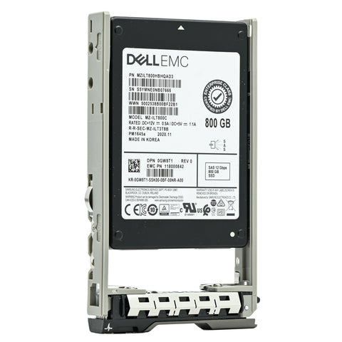 Dell G13 GW8T1 MZILT800HBHQAD3 800GB SAS 12Gb/s 3DWPD Mixed Use 2.5in Recertified Solid State Drive