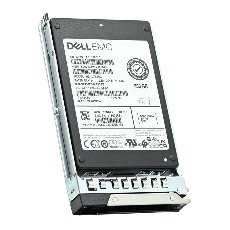 Dell G14 GW8T1 MZILT800HBHQAD3 800GB SAS 12Gb/s 3DWPD Mixed Use 2.5in Solid State Drive