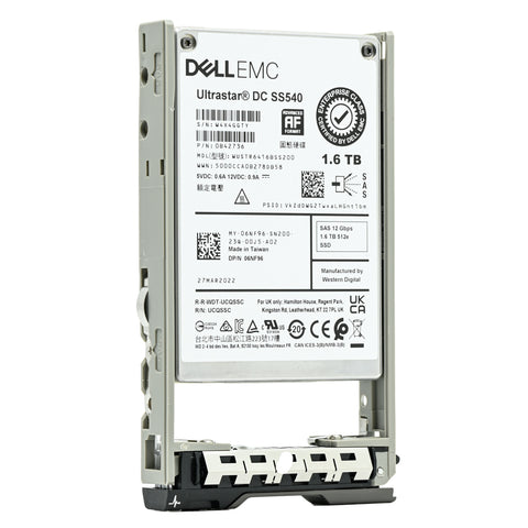 Dell G13 6NF96 WUSTR6416BSS200 1.6TB SAS 12Gb/s 3DWPD Mixed Use 2.5in Solid State Drive