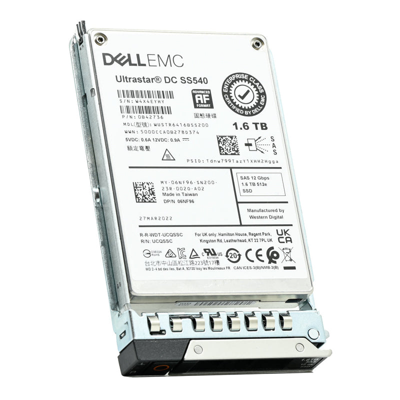Dell G14 6NF96 WUSTR6416BSS200 1.6TB SAS 12Gb/s 3DWPD Mixed Use 2.5in Solid State Drive